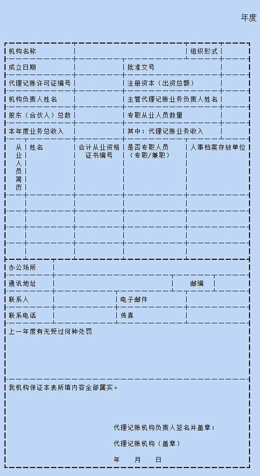 代理記賬機(jī)構(gòu)基本情況表