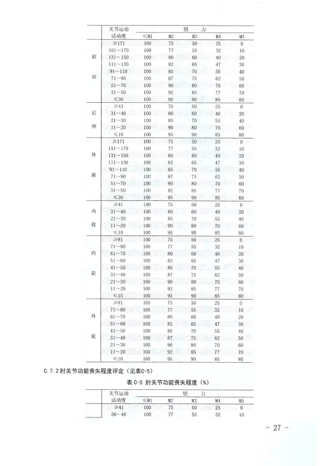 人體損傷致殘程度分級(jí)27