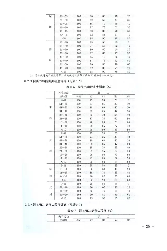 人體損傷致殘程度分級(jí)28